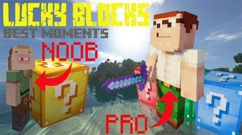 Minecraft Lucky Blocks Pvp Pros Vs Noobs Best Moments Youtube