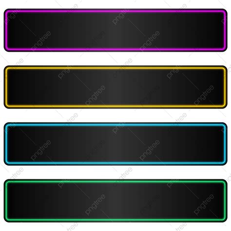 Retângulo De Placa De Metal Preto Com Linha Neon Png Vetor Png