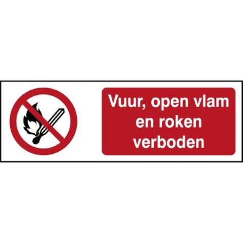 ISO 7010 Pictogrammen Vuur Open Vlam En Roken Verboden