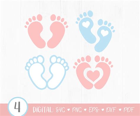 Pink Baby Footprints Png