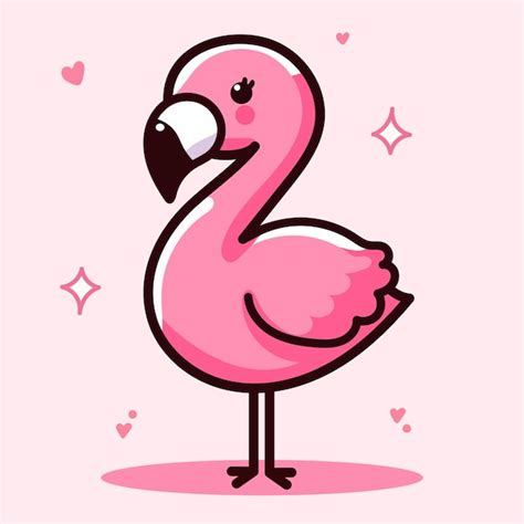 Premium Vector Vector Pink Flamingo Kawaii