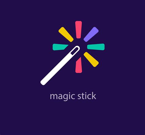 Colorful Magic Stick Logo Unique Colors Geometric Creative Logo