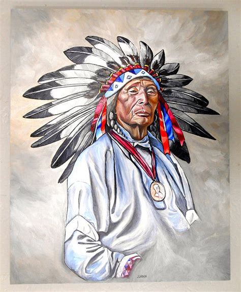 Chief Red Arrow Native American Oil Painting American Indian Sioux