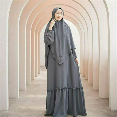 Jual Ufaira Olshop Gamis Yumna Set Bergo Terbaru Crincle Airflow