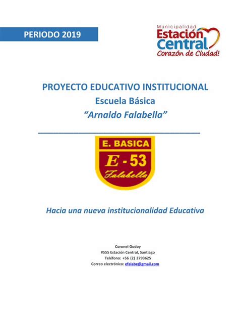 PDF PROYECTO EDUCATIVO INSTITUCIONAL Escuela Básica establecimiento