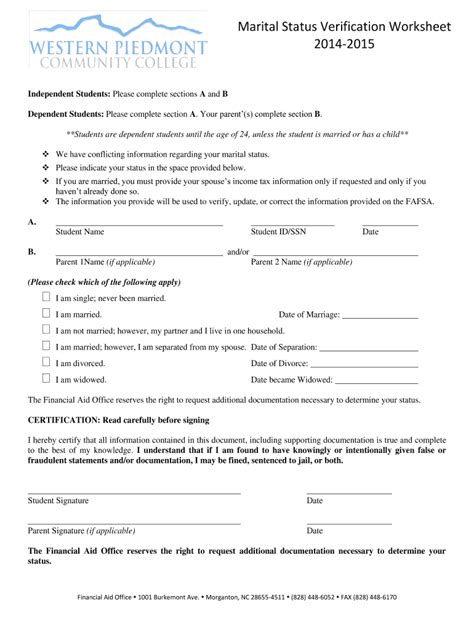 Fillable Online Wpcc Marital Status Verification Form Wpcc Fax Email