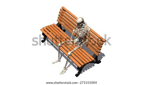 Skeleton Sitting On Park Bench Separated Stock Illustration 271555004 ...