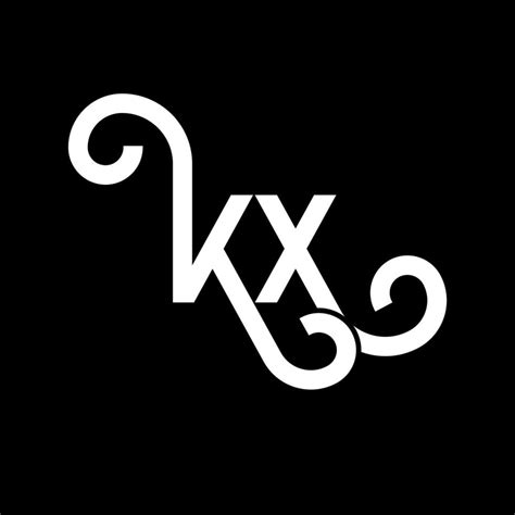 Diseño Del Logotipo De La Letra Kx Sobre Fondo Negro Concepto De