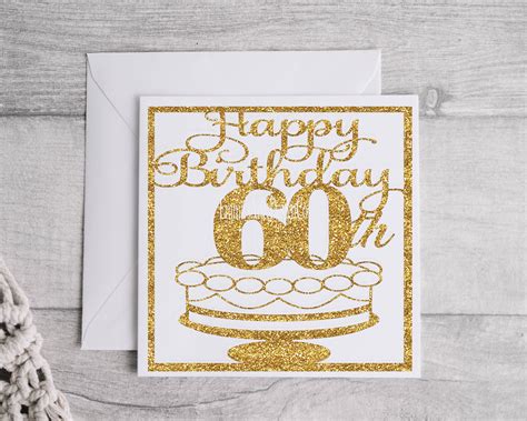 Happy Birthday Card Svg Happy 60th Birthday Svg Happy Etsy