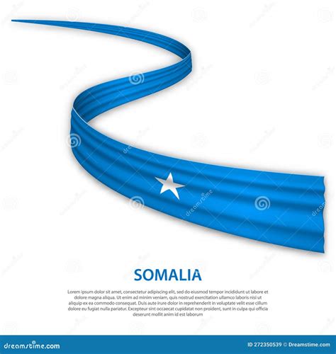 Waving Ribbon Or Banner With Flag Of Somalia Stock Vector