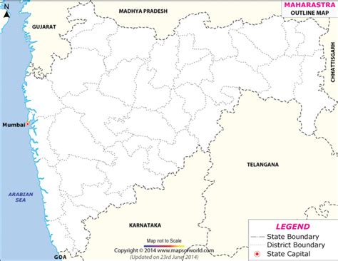 physical map  maharashtra state printable map