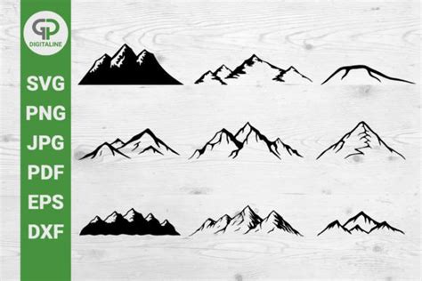 Mountains Bundle Svg Mountains Svg Graphic By Gpdigitalines · Creative