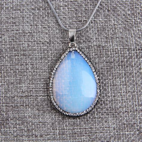 Natural Water Teardrop Drop Opal Pendants For Necklace Stone Crystal