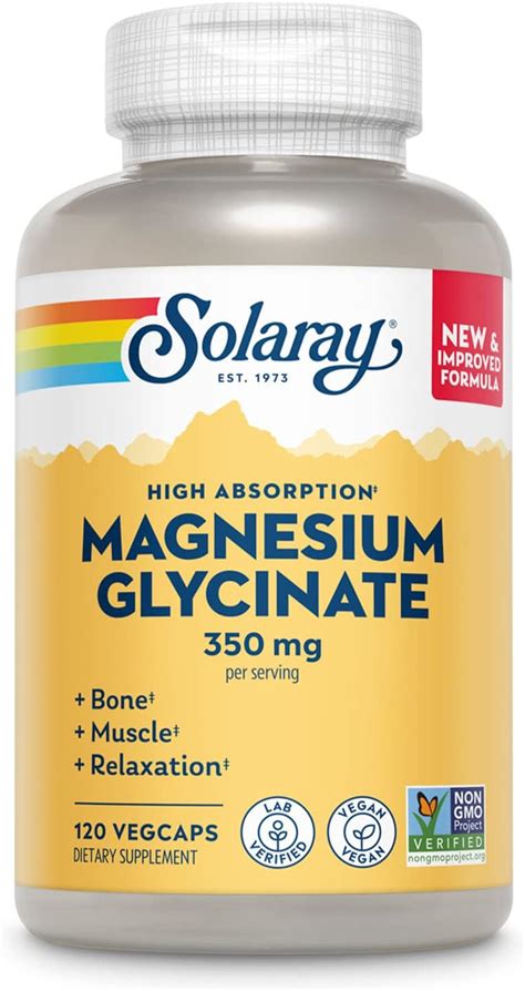 Solaray Magnesium Glycinate New Improved Fully Chelated Bisglycinate