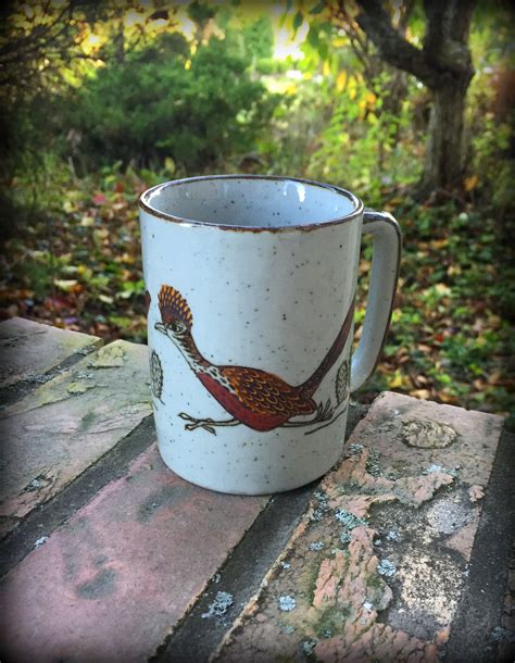 Otagiri Road Runner Coffee Mug Vintage Stoneware Speckled Etsy