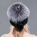 Buy Wholesale New Winter Genuine Rex Rabbit Fur Hat With Fox Fur Pom