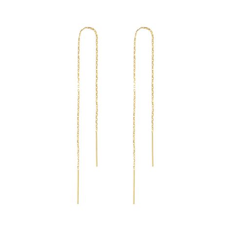 3763 Boucle d oreilles pendantes or jaune 750 18 cts Bâtons