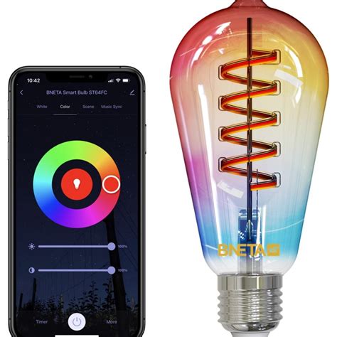 Bneta Iot Smart Wifi Led Bulb Filament Multi Coloured Rgb E Muther