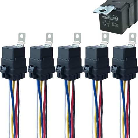 Buy 5 Pack 40 30 12V DC Waterproof Relay And Harness Heavy Duty