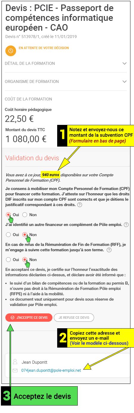 Comment Accepter Le Devis P Le Emploi Mon Espace P Le Emploi