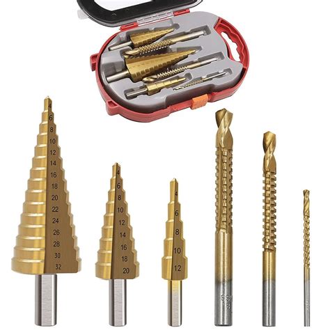 Pcs Hss Titanium Coated Drill Bit Set With Case Step Drill Bits