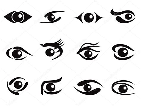 Abstract Eyes Icon Set — Stock Vector © Huhulin 11345239