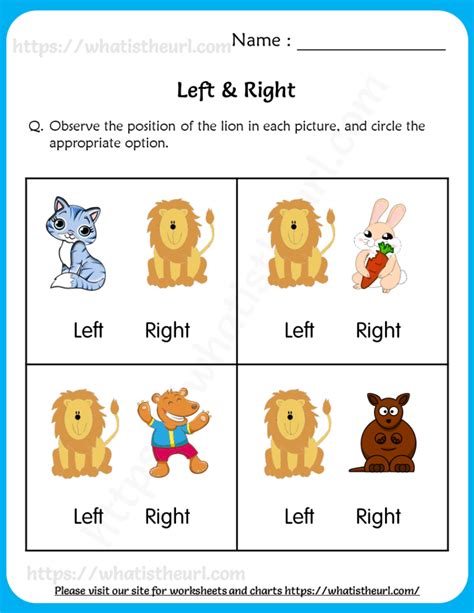 Identifying Left And Right Position Worksheet For Grade Your Home