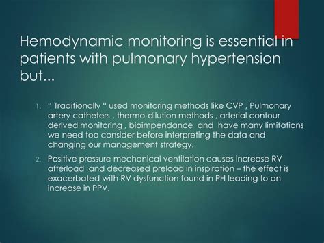 Ppt Effect Of Pulmonary Hypertension On Hemodynamic Monitoring