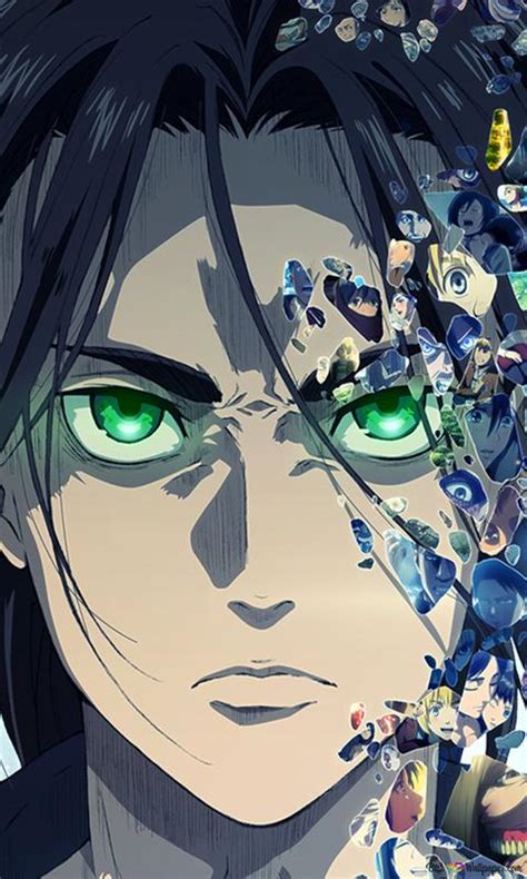 green eyed anime boy  attack  titan tv series hd wallpaper