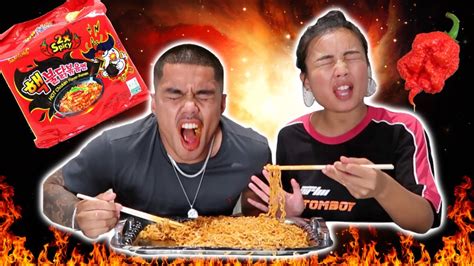 X2 Extremely Spicy Fire Noodle Challenge Youtube