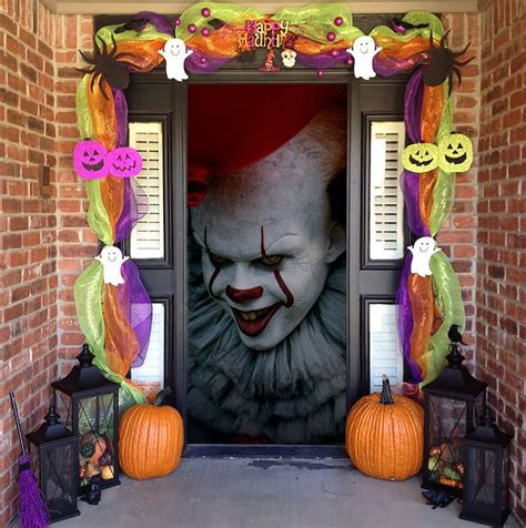 Pennywise Clown Decoration For House Halloween Door Cover Etsy