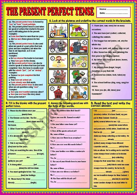 Present Perfect Key Words