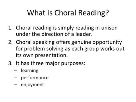 Choral Reading