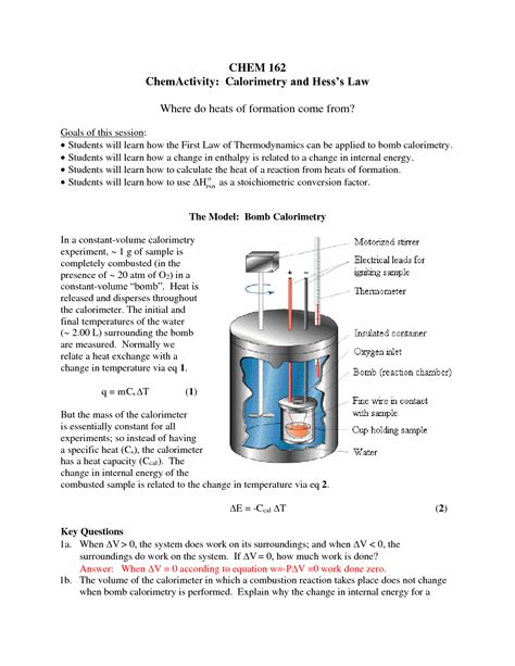 SOLUTION CHEM 162 Calorimetry And Hesss Law Lab Report Studypool