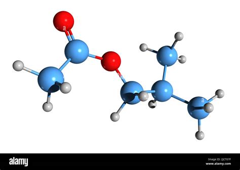 3d Image Of Isobutyl Acetate Skeletal Formula Molecular Chemical