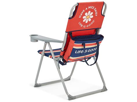 Life Is Good Back Pack Aluminum Silver Lawn Chair In Orange Daisy Wsligtccod1pk