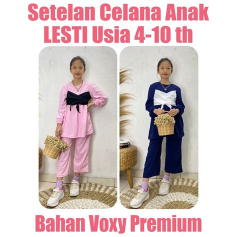 Jual Baju Setelan Anak Perempuan Lesti Viral Usia 4 10 Tahun Shopee