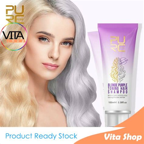 Jual Shampoo PURC Blonde Purple Hair Bleaching For Silver Ash Removes Yellow Tones Share In Jar