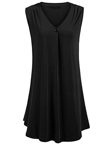 Zeagoo Womens Plus Size Sleeveless V Neck Flowy Tunic Top Ladies