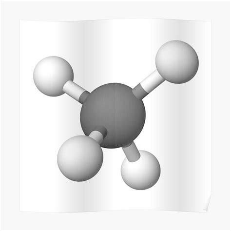 Methane molecule isolated over white Premium Matte Vertical Poster sold by 2nChance | SKU ...