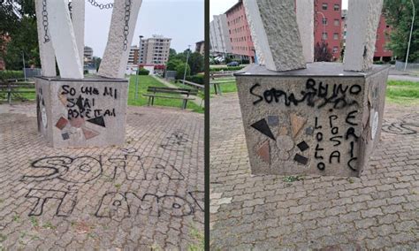 Trezzano Sul Naviglio Vandali Imbrattano Il Monumento Dedicato A