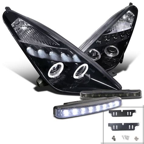 Spec D Tuning Glossy Black Halo Projector Headlight Led Fog Lamps