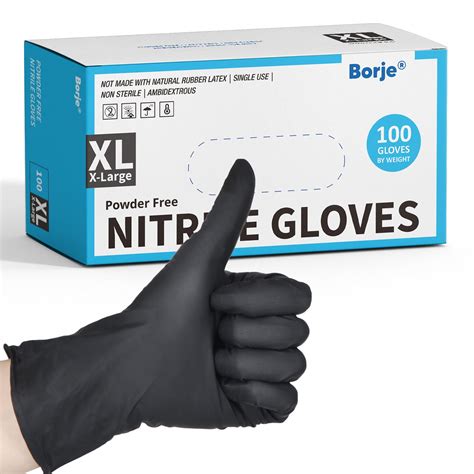 Snapklik.com : Nitrile Gloves Large, 100 Count Disposable Gloves, Black