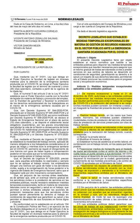 Decreto Legislativo Que Establece Medidas Temporales Excepci Decreto