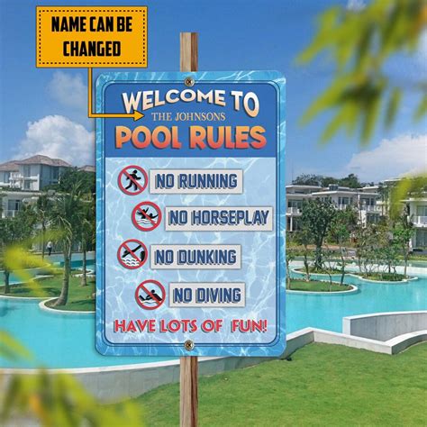 Pool Sign Pool Rules Metal Sign Swimming Pool Sign Pool Bar - Etsy