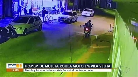 V Deo Mostra Homem Sem Uma Perna E De Muletas Assaltando Motoboy No Es