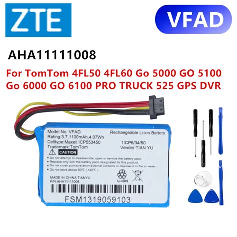 Mah Gps Battery Aha Vfad Battery For Tomtom Fl Fl Go