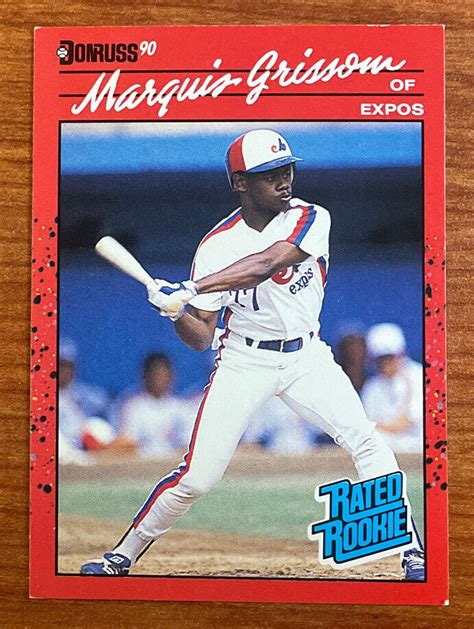 Donruss Marquis Grissom Rookie Card Rc Montreal Expos Rated