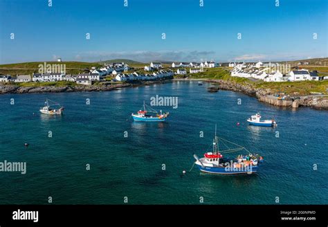 Aerial View Of Village Of Portnahaven On Rhinns Of Islay On Islay