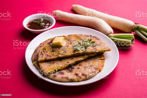 Daikon Radish Mooli Or Muli Paratha Or Stuffed Radish Paratha Indian Or Pakistani Favourite